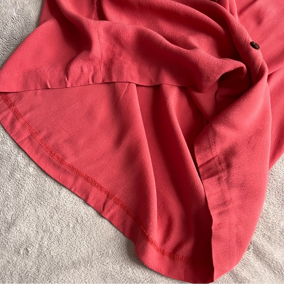 Madewell Button-Front Crepe Shift Easy Dress Rose Pink Small Sz S - Picture 9 of 12